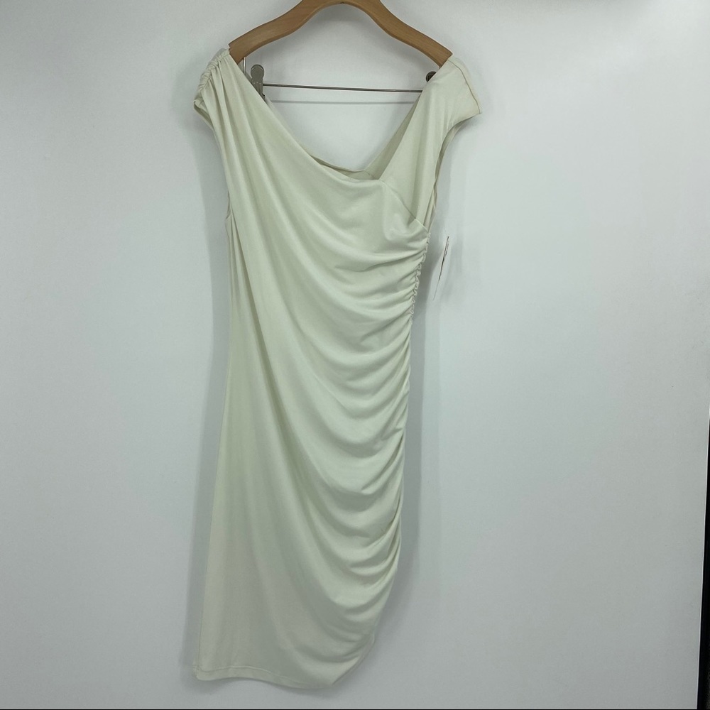 Graham & Spencer asymmetric ruched jersey knit dress NWT - Picture 3 of 8